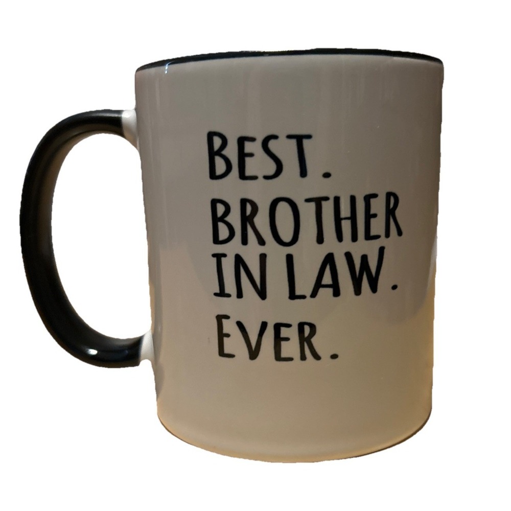 3dRose Best Brother In Law Ever Ceramic Coffee Mug Black/White 11oz Pre-owned
